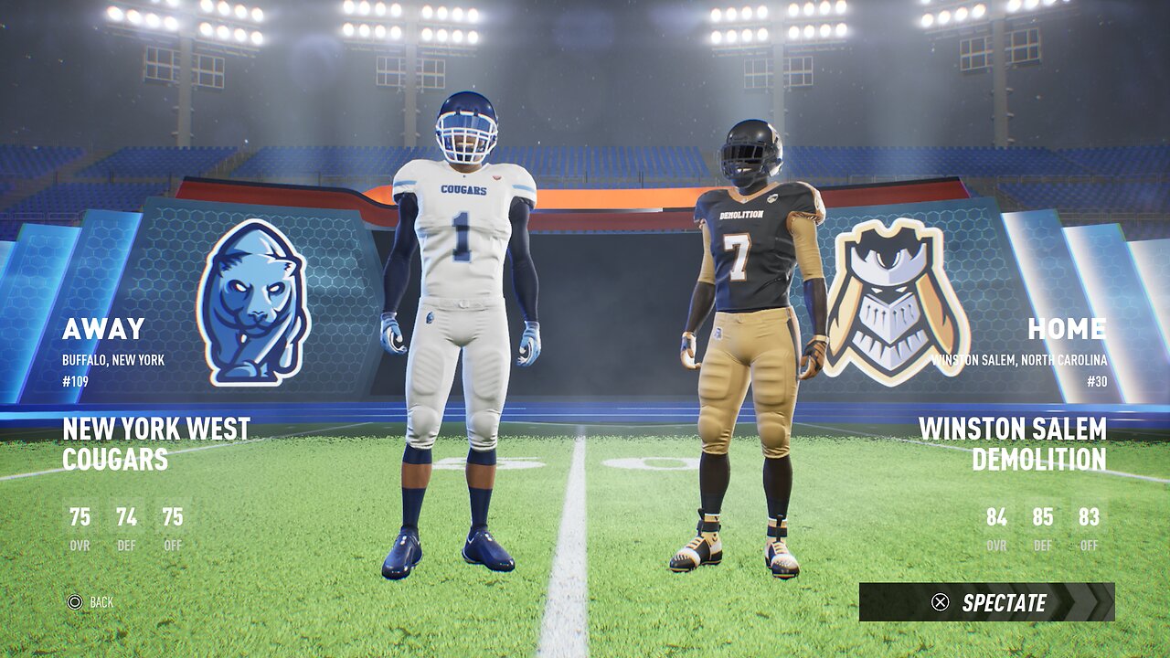 Maximum Football New York West Cougars Dynasty Yr 1 Game 2 Cougars Vs Demolition CPU Vs CPU