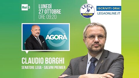 🔴 Interventi del Sen. Claudio Borghi ospite ad "Agorà" su Rai 3 (27.10.2025)