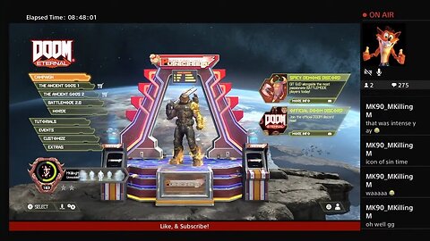 (9/28/2024) Doom Eternal on PSN Live (Nightmare) Extra Life Mode (No Commentary) Part 2