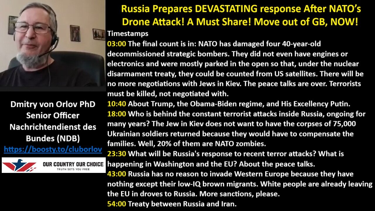 Dmitry Orlov PhD NDB: Russia Prepares DEVASTATING response After NATO’s Drone Attack! A Must Share! Move out of GB, NOW!