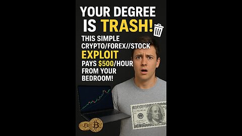 YOUR DEGREE IS TRASH! 🗑️ This Simple Crypto/Forex/Stock Exploit Pays $500/Hour from Your Bedroom!