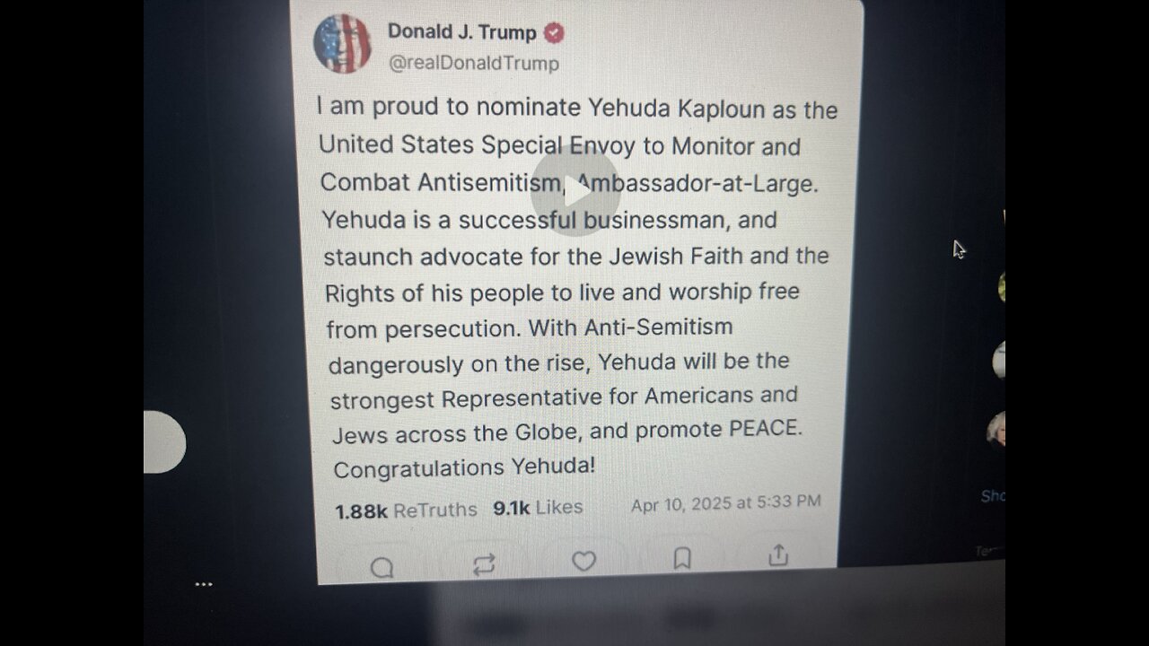 TRUMP ADDS ANOTHER ZIONIST TO REGIME