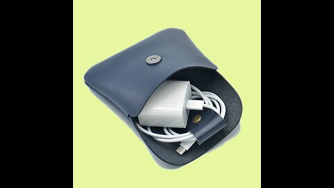 Mini Portable Leather Electronic Organizers, with Cable Tie, for Your Cables & Adapters