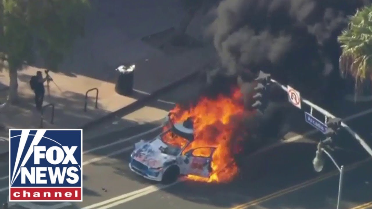 _UNLAWFUL ASSEMBLY__ Cars set on fire in LA as anti-ICE protests continue for 3rd straight day