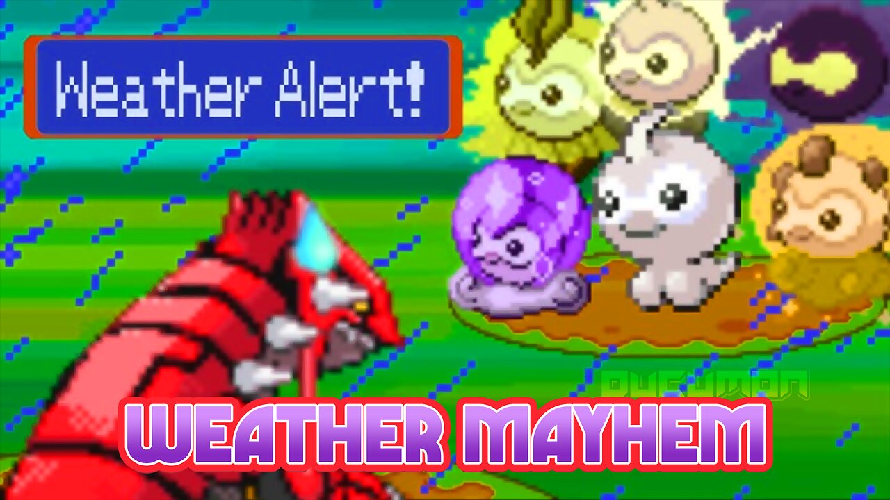 Pokemon Weather Mayhem - GBA ROM Hack, 16 types of weather, random at every stage, new weather forms