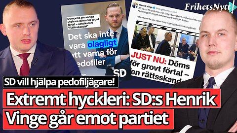 Henrik Vinges besked om pedofiler chockar! "Vad tycker egentligen SD?"