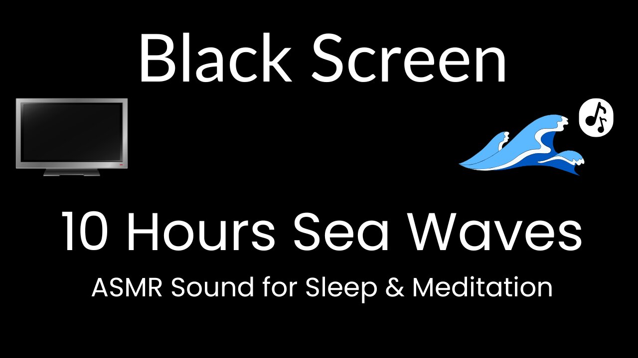 🌊 10 Hours of Relaxing Sea Waves – ASMR for Sleep, Meditation & Focus | Black Screen 🌙