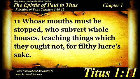 Sunday Talk with Jamal Titus 1:11 Their mouths must be stopped 4/May/25