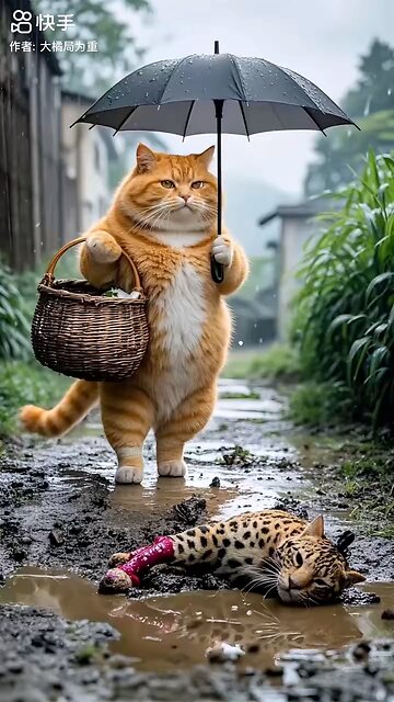 Cat help Lion Beautiful Video 😍