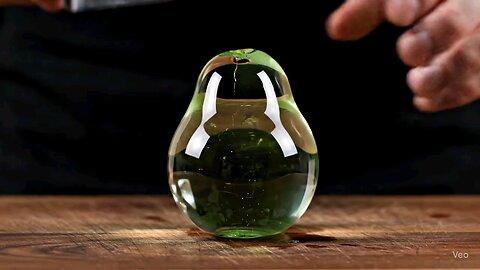 Glass Pear Cut Clean in Half 🍐💥 | Cinematic ASMR Slice
