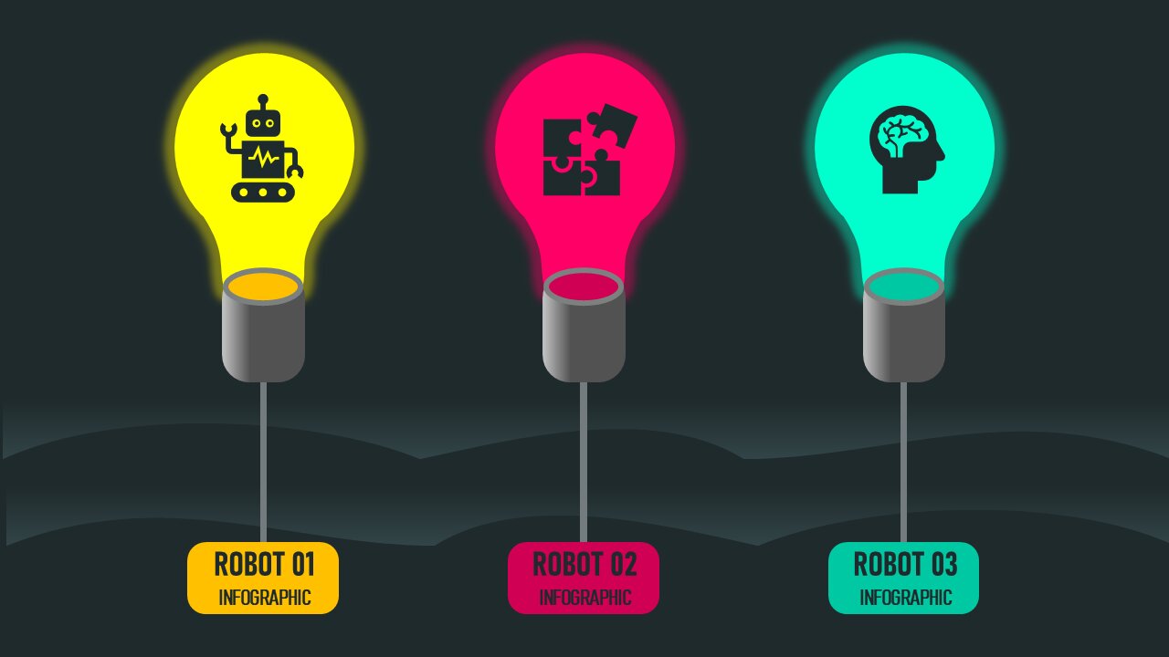 3 Light Bulb Infographic Design with PowerPoint