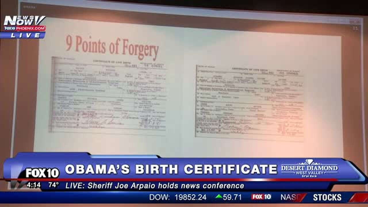 SHERIFF JOE ARPAIO RELEASES NEW INFORMATION 📜 ON BATHHOUSE BARRY'S BIRTH CERTIFICATE❗