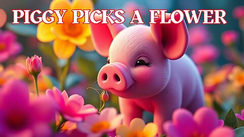 🐷🌼 Piggy Picks a Flower | Gentle Nature Song for Kids 🌸