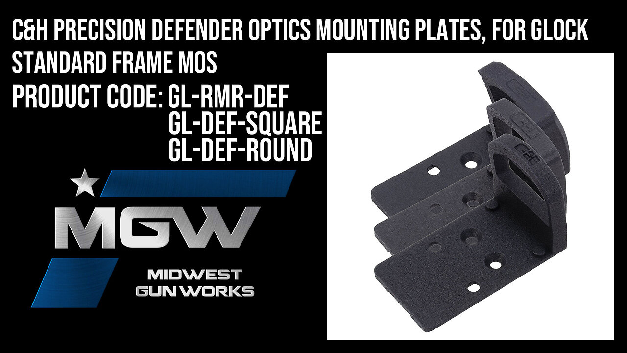 C&H Precision Defender Optics Mounting Plates, for Glock Standard Frame MOS