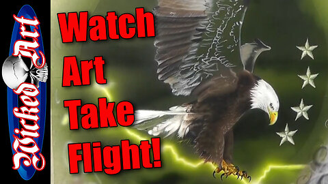 Airbrushing Eagle Feathers in Motion | Dynamic Bald Eagle Art Set to Music