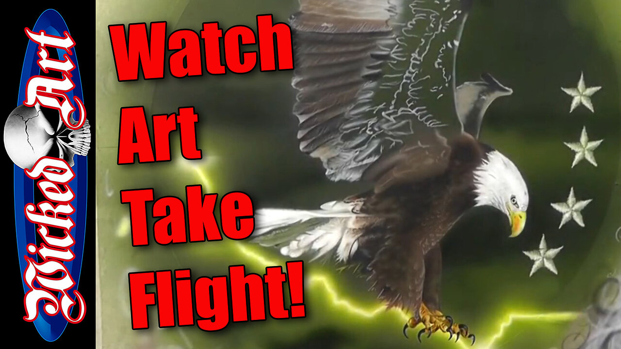 Airbrushing Eagle Feathers in Motion | Dynamic Bald Eagle Art Set to Music