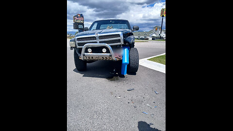 Pickup Drives Straight Into Bollard