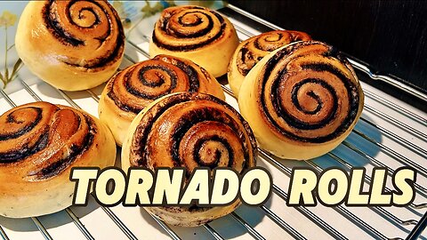 Can You Handle This Tornado Roll? 🌪️ Soft & Aromatic Black Sesame Bread！