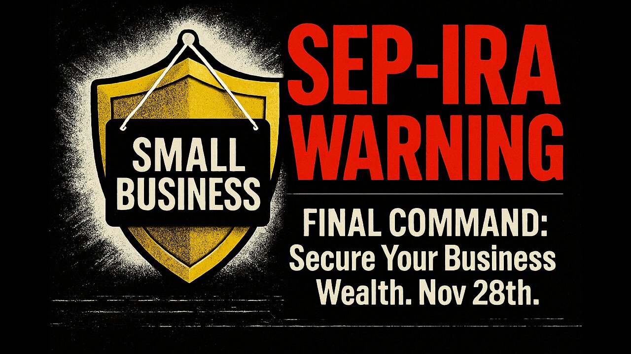 SEP-IRA WARNING: FINAL SUGGESTION to Secure Your Business Wealth. Nov 28th.