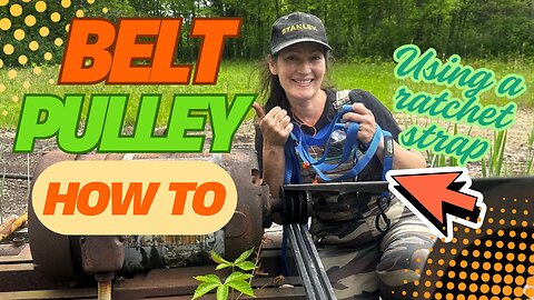 How to get a Tight Belt on a Pulley using a Ratchet Strap. Demonstrated on a Pump Jack but Universal
