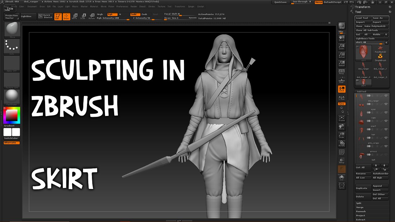 Sculpting in ZBrush - SKIRT