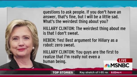 THE PANTSUITWARPIG 🐗 HILLARY DIANE RODHAM CLINTON SAYS OUT LOUD 📺 'I'M NOT REALLY A HUMAN