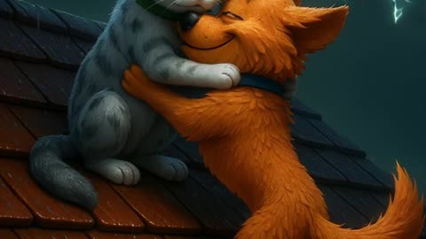 "True Friendship Begins in the Rain | Dog & Cat 3D Animation"