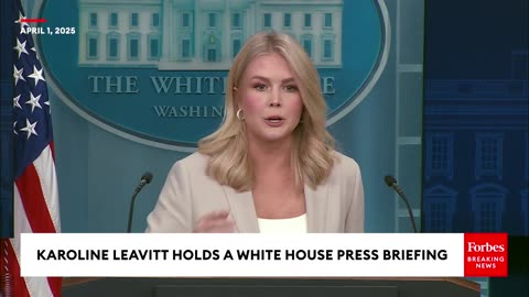 Karoline Leavitt Holds White House Press Briefing As Trump Tariffs Set To Be Unveiled