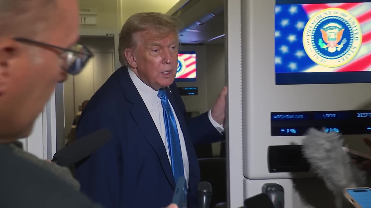 President Trump's Press Gaggle on Air Force One Returning from G7 Summit , June 17, 2025