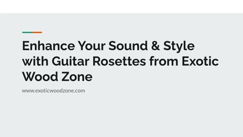 Elevate your instrument with handcrafted guitar rosettes from Exotic Wood Zone.