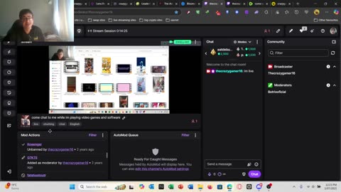 come watch me stuff like blockchain stuff or playing video games or stuff