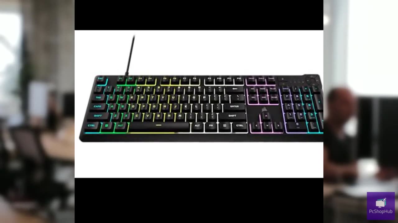 Corsair K55 CORE RGB Membrane Wired Gaming Keyboard – Quiet, Responsive Switches