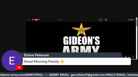 GIDEONS ARMY WED LIVE 9/17 @ 10 AM EST