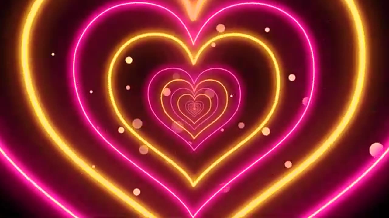 1163. Pink and Gold heart tunnel loop Background 3 Hour TV romantic wallpaper