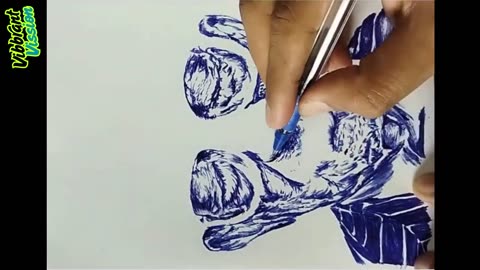 ✍️ Old Man in Blue | Ballpoint Pen Drawing | Hyper Realistic Sketch