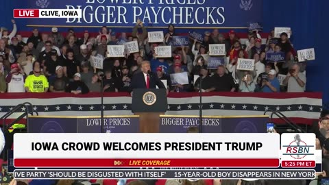 WATCH: A Raucous Crowd Welcomes President Trump to Clive, Iowa - 01/27/26