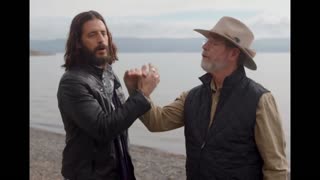 Jonathan Roumie and Jeff Cavins come together with a new greeting- hand shake- lets make it go viral