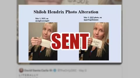 Fact Check: ALTERED Photo Of Shiloh Hendrix Shows Her Holding "$250K You N------" Card