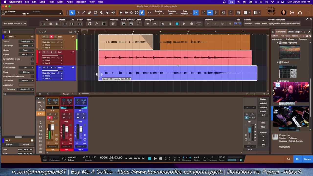 Precount Punching - Studio One Pro 7 Snapshots