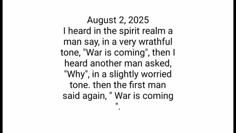 War is coming!