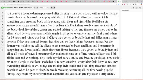 talking about my experiences with aliens and demons