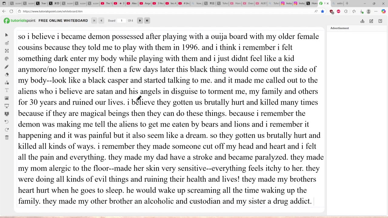 talking about my experiences with aliens and demons