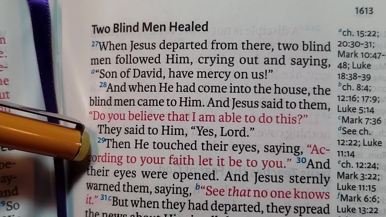 Jesus Healed Two Blind Men..