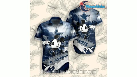 Dallas Cowboys Disney Mickey Surfing Blue Classic Hawaiian Shirt