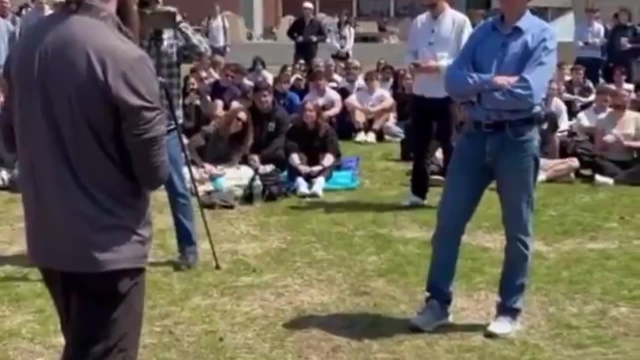 Cliffe Knechtle runs after getting pressed by an Orthodox Christian
