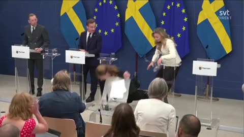 Sweden's Health Minister COLLAPSES during press conference | Elisabet Lann