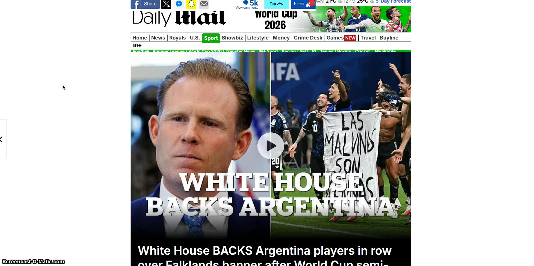 Trump supports Argentina