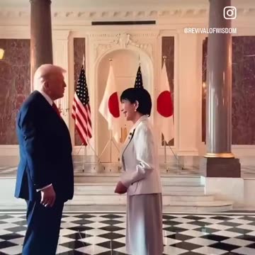 President Trump meets with the new Prime Minister of Japan and shows OCCULT Symbolism