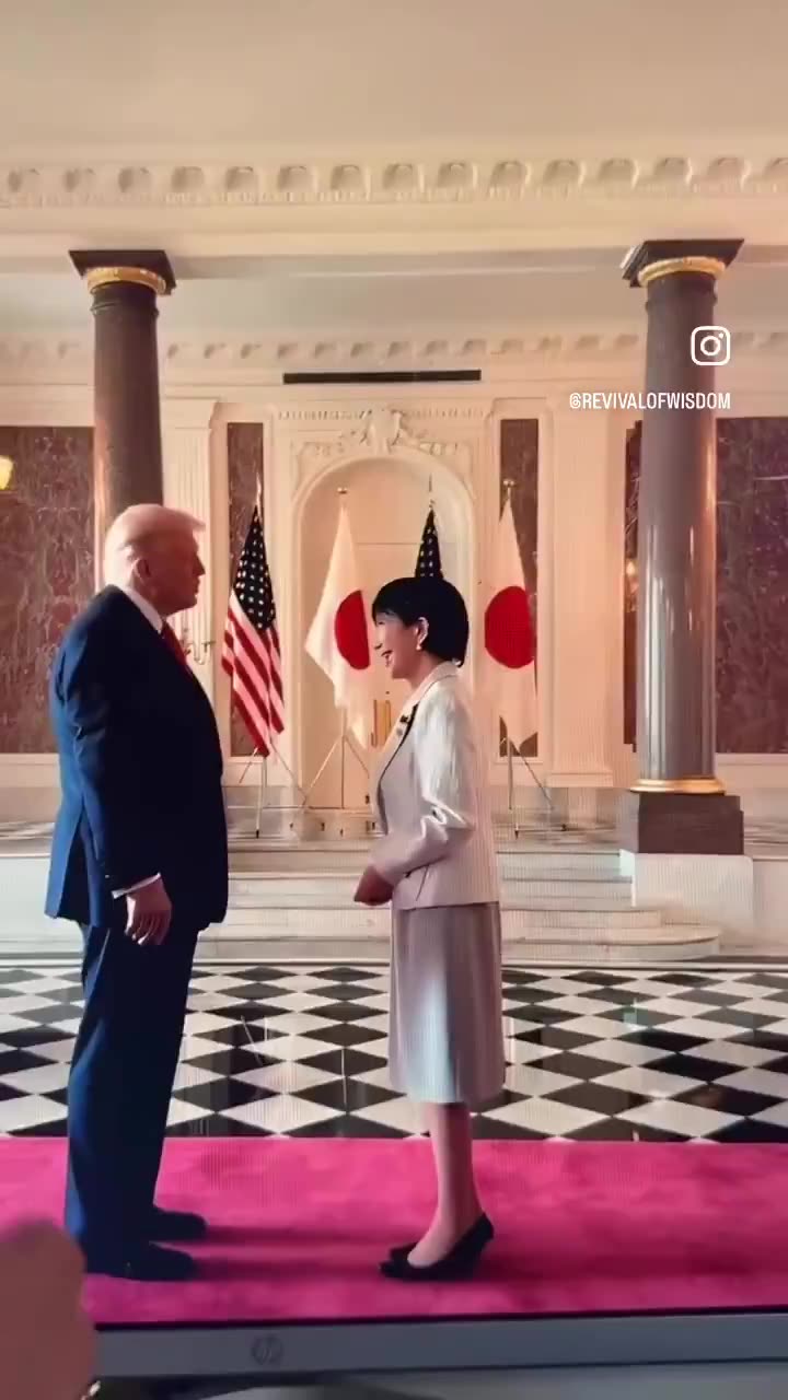 President Trump meets with the new Prime Minister of Japan and shows OCCULT Symbolism