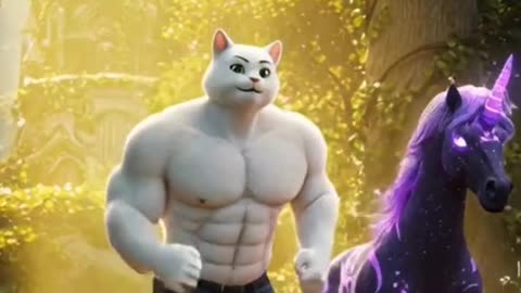unicorn 🦄 helped skinny white cat 😺😺#cat #shorts #viral_video #unitedstates